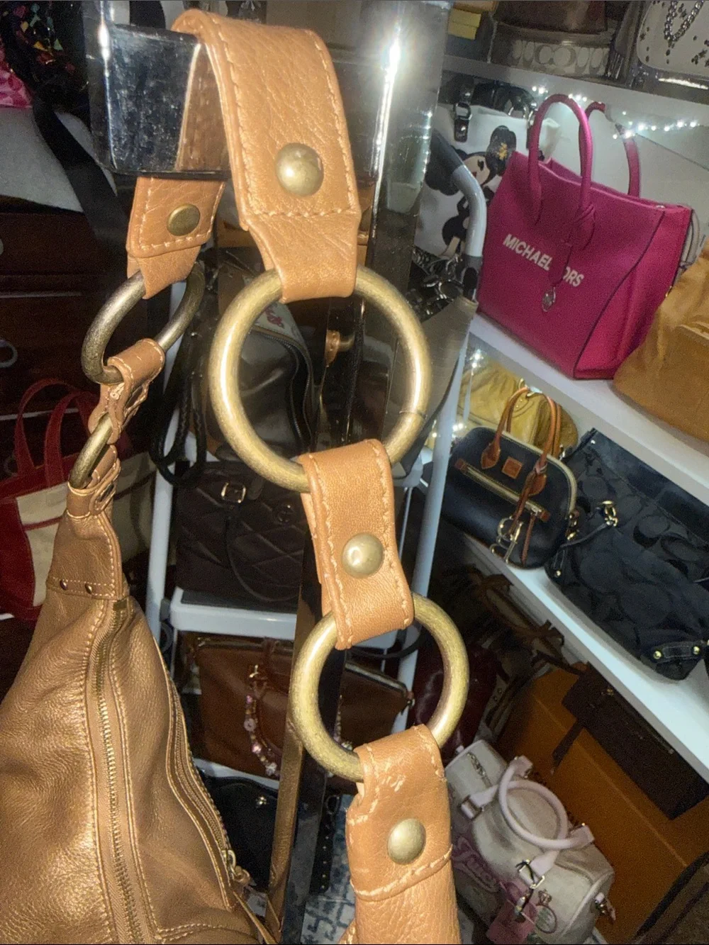 Hobo International Vintage in Metallic Bronze Crescent Shoulder Bag